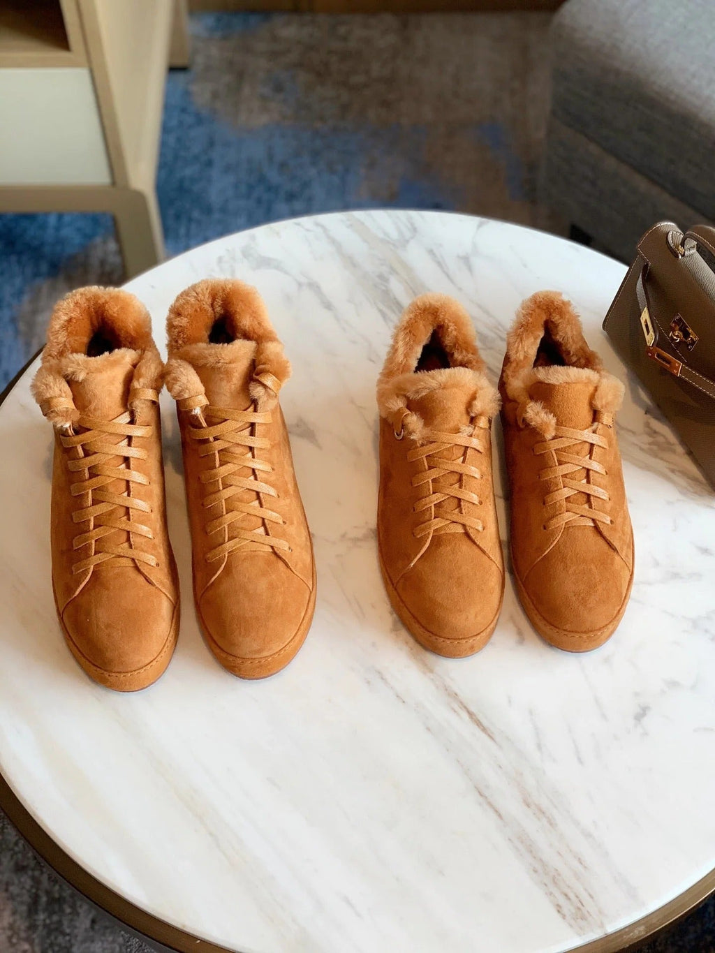 LP WINTER NUAGES SNEAKERS CARAMEL LAMBSKIN FUR