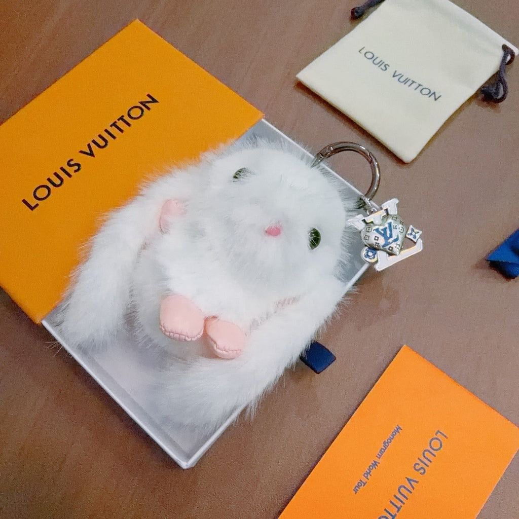 LV White Rabbit Keychain Charm