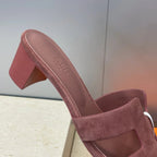 HM 26ss Oran Sandals 45 Dusty Rose Suede Cowhide 607217