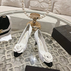 CC 26s High Heels Pump 85 White Black Patent Leather 627003