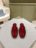 PRA 2026S Flats Mule Dark Red Patent Leather 657681