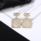 CC Perfume Bottle Gold Diamond Earrings