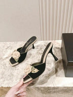 CC 26s Flower High Heel Slippers 85 Sheepskin 658383