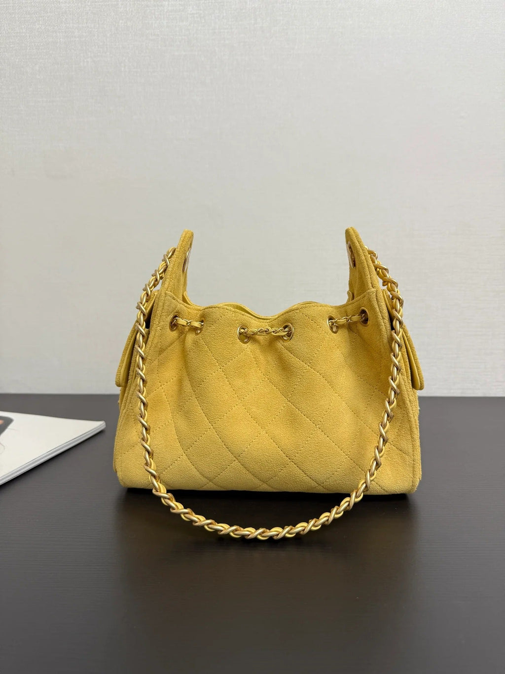 Chanel 2026 Hobo Bag 22cm Yellow Suede