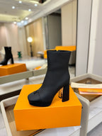 LV Ankle Boots 110 Monogram Black Calfskin 573721