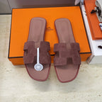 HM 26ss Oran Sandals Dusty Rose Suede Cowhide 607205