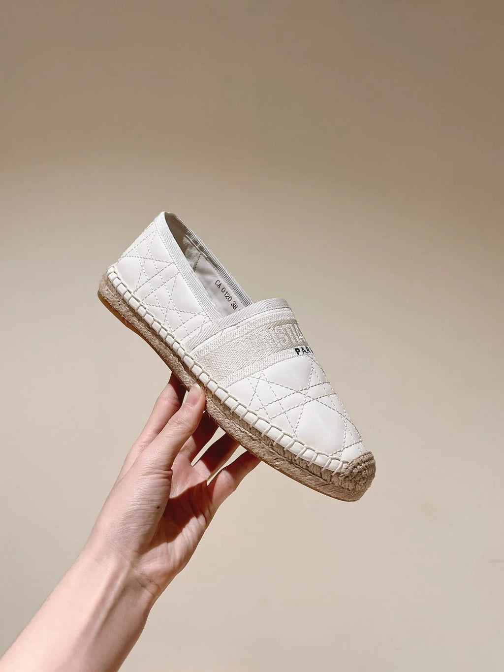 CD 26s Loafers Embroidery White Cowhide 653265