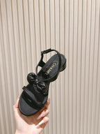 CC 26s Bow Sandals Black Cowhide 658471