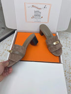 HM 26ss Oasis Sandals 50 Brown Suede Cowhide 625149