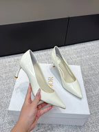 CD 26s High Heels Pump 85 White Patent Leather 661476