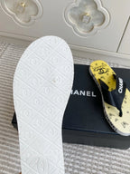 CC 26s Thong Sandals Yellow Pastel Rubber Leather 647680