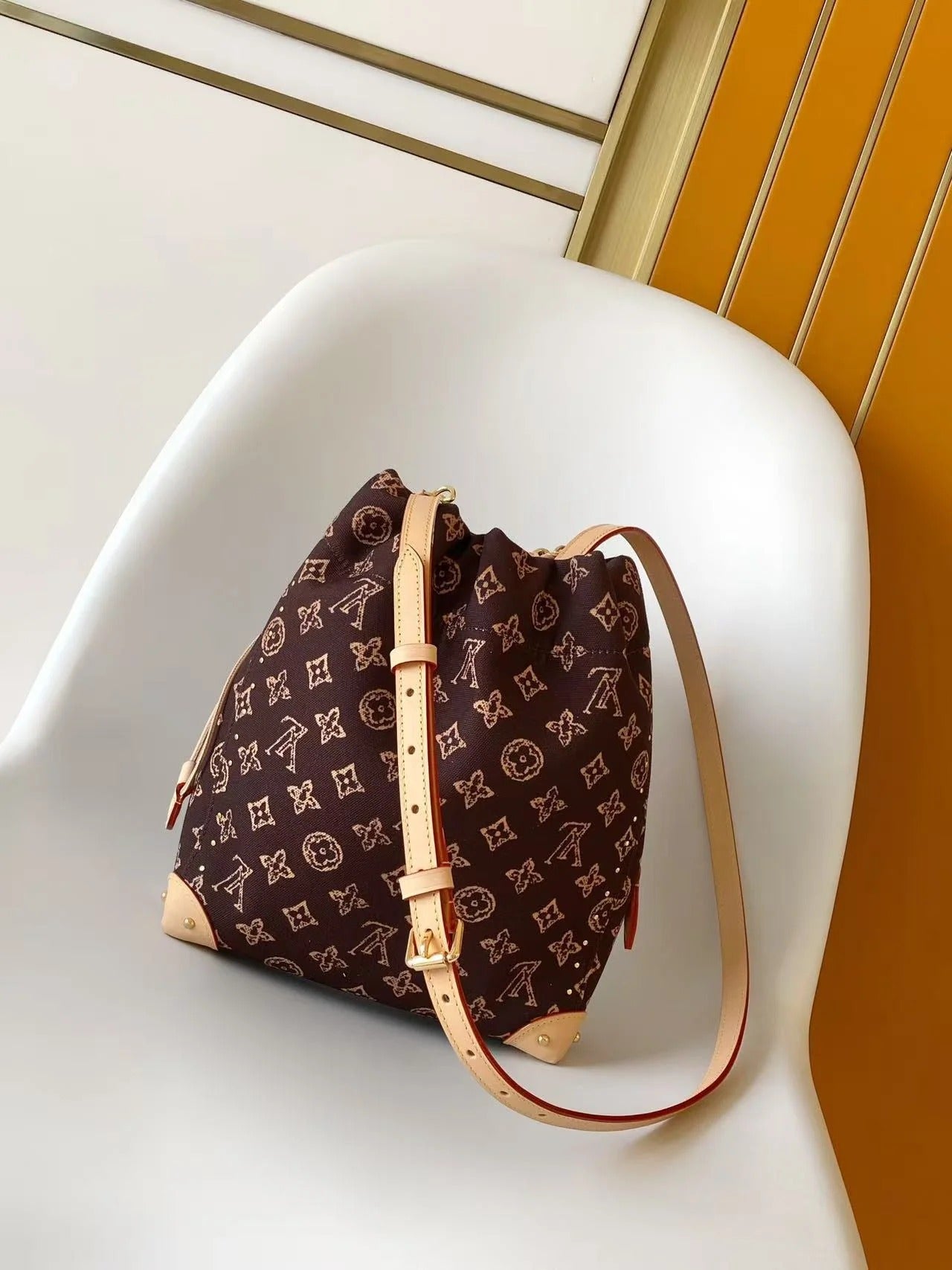 Louis Vuitton 2026 Noé Trunk Brown Tan Monogram Canvas Mix Cowhide