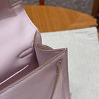 HM KELLY POCHETTE 22 IN LIGHT PINK CALFSKIN SILVER HARDWARE