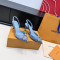 LV 26s Slingback 75 Light Blue Premium Satin 622435