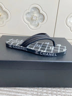 CC 26s Thong Sandals Black Rubber Leather 647679