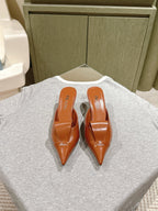 PRA 2026S High Heel Mule 65 Camel Brown Sheepskin 657671