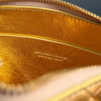 Bottega Veneta 2026 Concert Pouch Bag 18.5 Gold Metallic Intrecciato Leather
