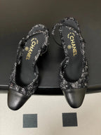 CC 26s Slingback 95 Black Tweed Sheepskin 649418