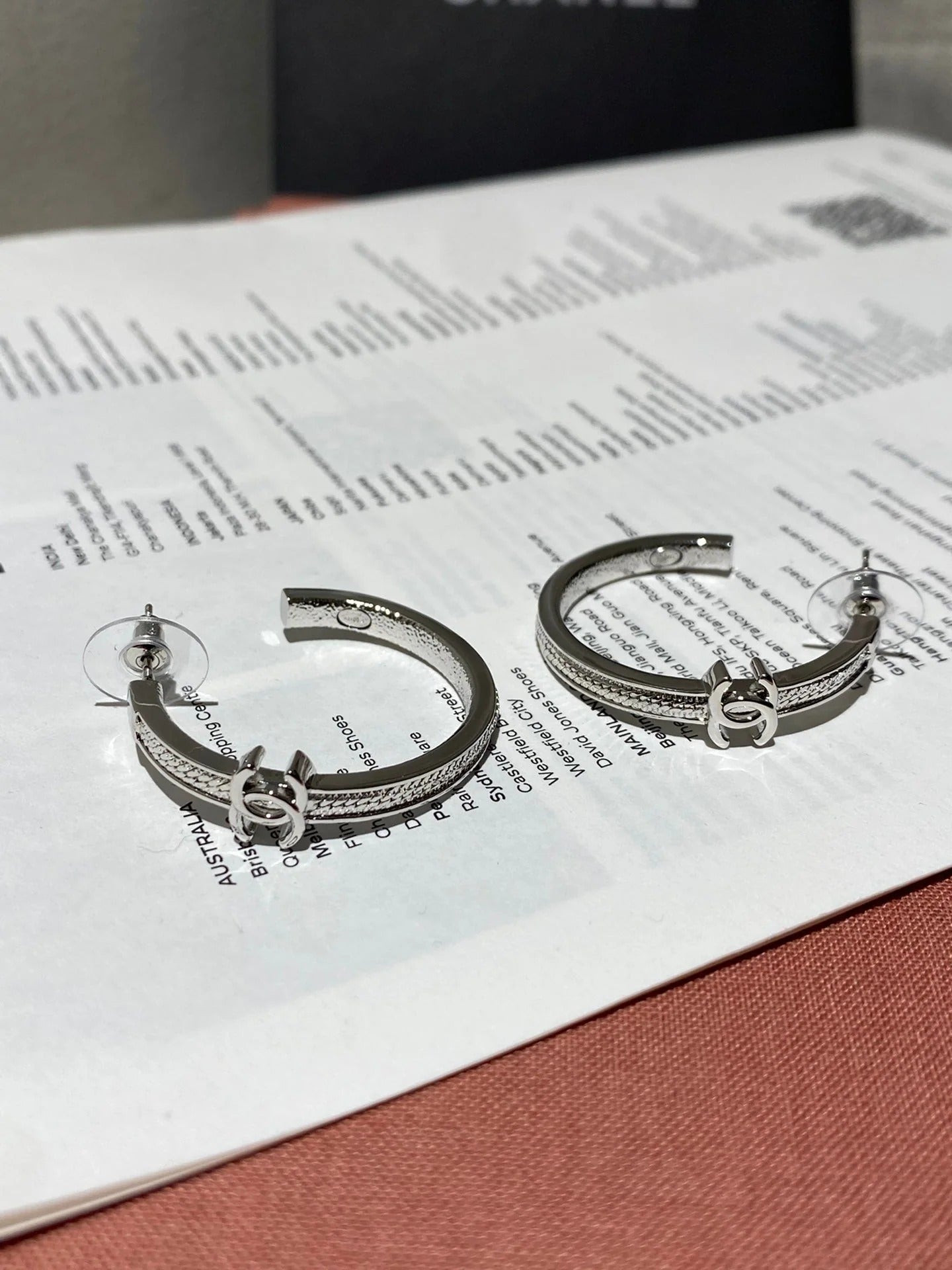 CC Double C Snake Bone Circular Hoop Earrings