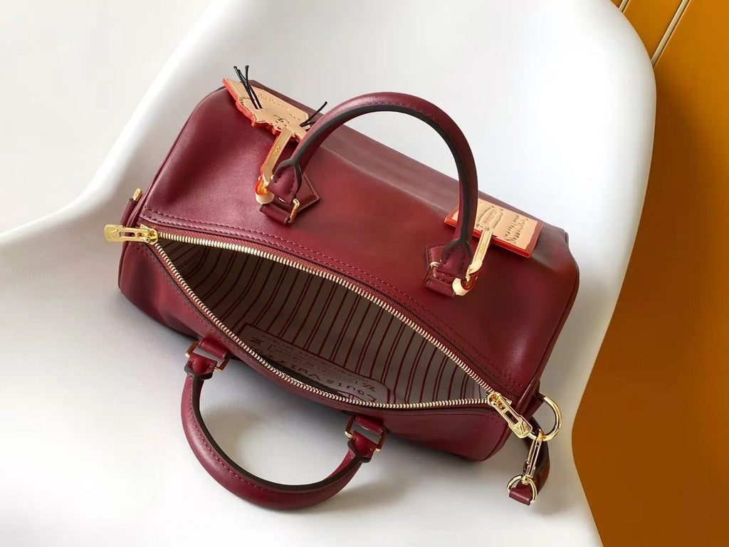 LV Speedy Soft 30 Bag Plum Pink Calfskin