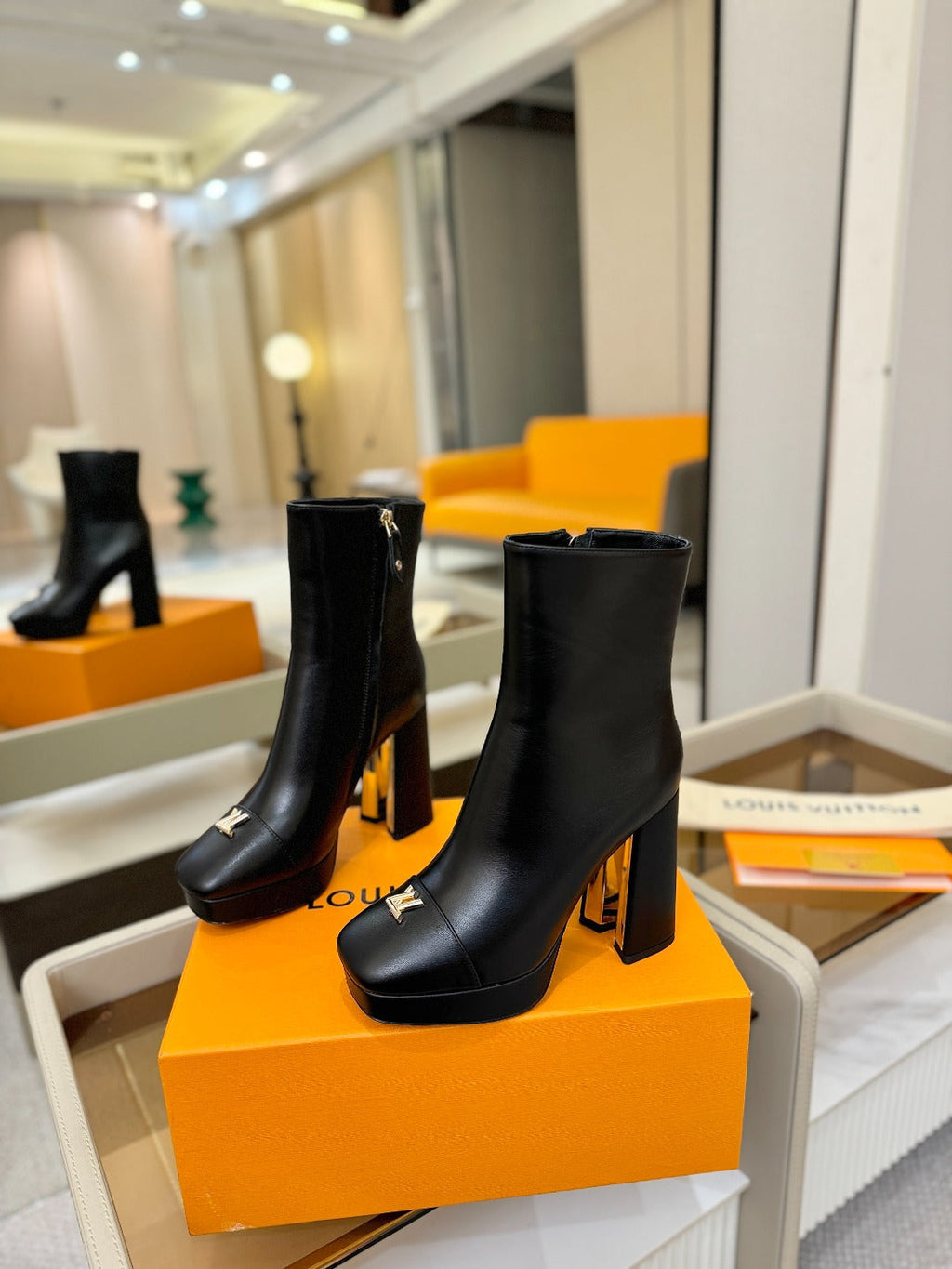 LV Ankle Boots 110 Black Sheepskin 573725