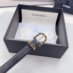 CC BELT 20 MM IN BLACK CALFSKIN GOLD HARDWARE