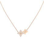 STAR BLOSSOM NECKLACE PINK GOLD DIAMONDS