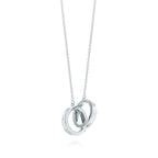 INTERLOCKING CIRCLES PENDANT SILVER SMALL NECKLACE