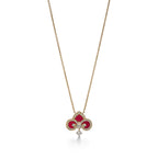 FLEUR DE LIS PINK GOLD DIAMOND NECKLACE