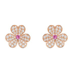 FRIVOLE PINK GOLD FLOWER DIAMOND EARRINGS