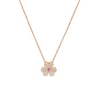 FRIVOLE PINK GOLD FLOWER DIAMOND NECKLACE