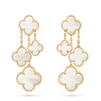 CLOVER WHITE MOP 4 MOTIFS GOLD