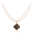 CLOVER GOLD DARK MOP BIG CLOVER NECKLACE