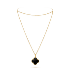 CLOVER GOLD ONYX BIG CLOVER NECKLACE