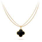 CLOVER GOLD ONYX BIG CLOVER NECKLACE