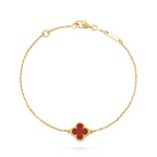 CLOVER GOLD CARNELIAN BRACELET