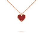SWEET CLOVER CARNELIAN HEART NECKLACE