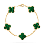 CLOVER MALACHITE BRACELET 5 MOTIFS