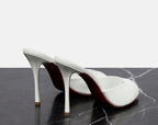 CL Mules White Patent Leather