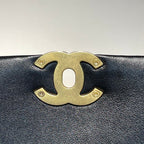 FLAP BAG 20CM GOLD HARDWARE BLACK CALFSKIN