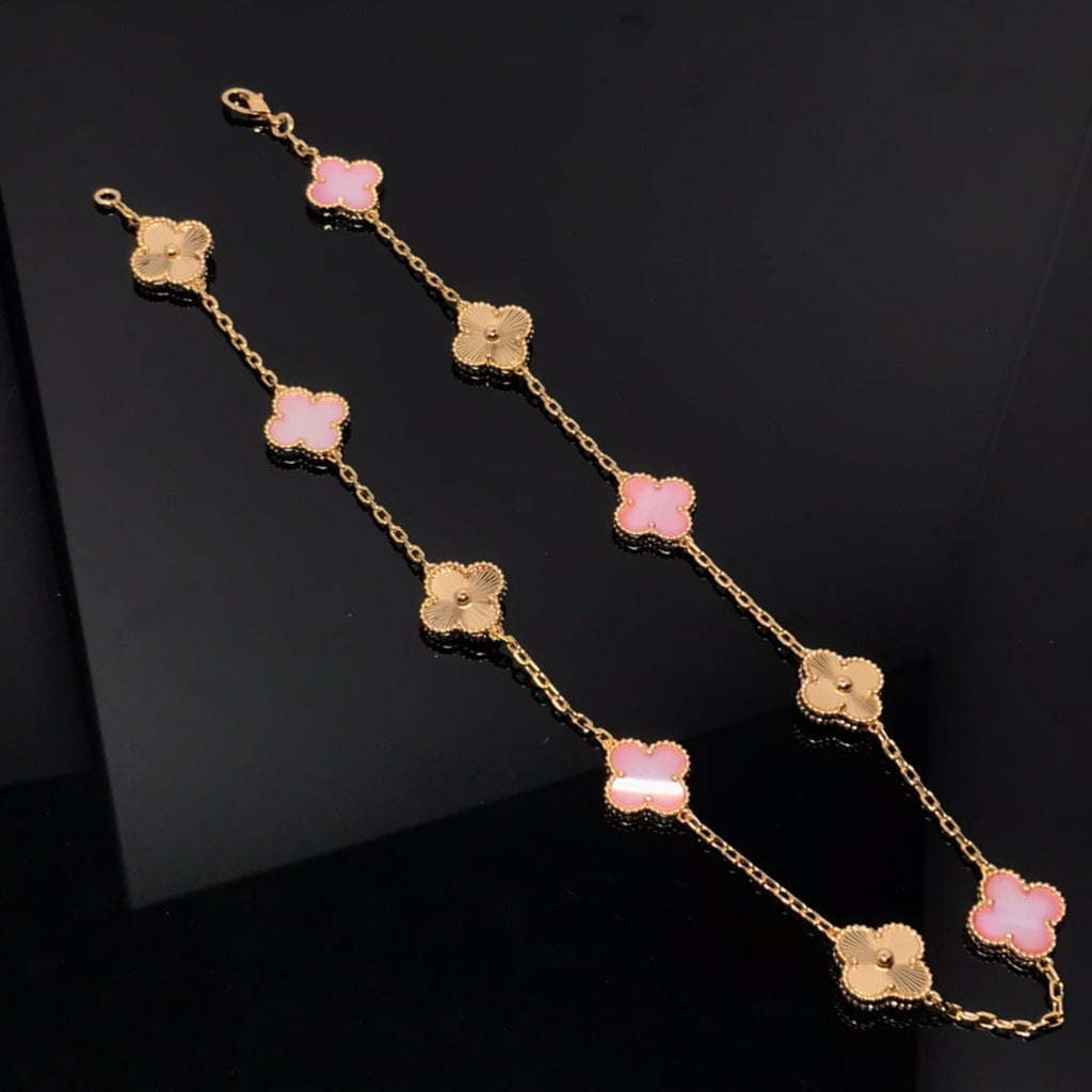 PINK AND PINK GOLD NECKLACE 10 MOTIFS