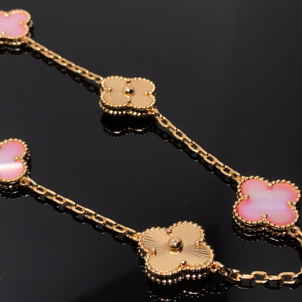 PINK AND PINK GOLD NECKLACE 10 MOTIFS