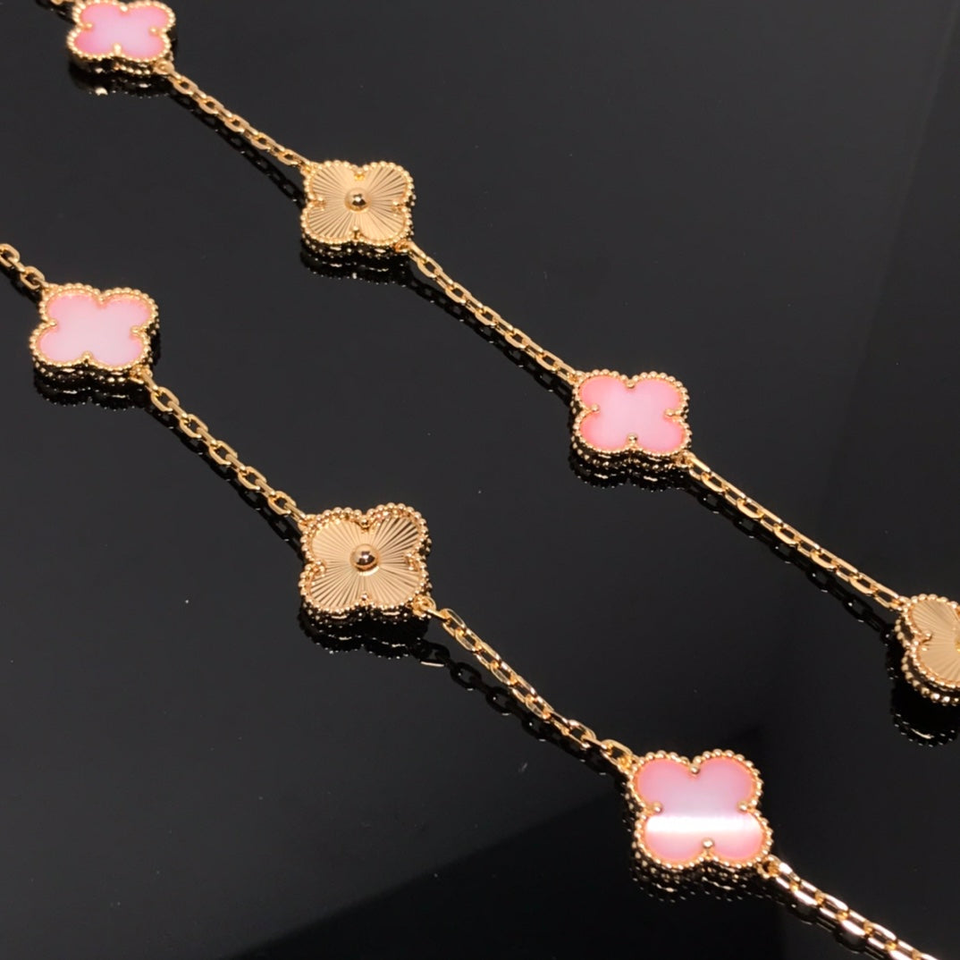 PINK AND PINK GOLD NECKLACE 10 MOTIFS