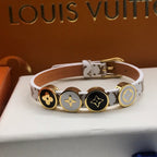 ALV LEATHER ROPE 4 MOTIFS GOLD BRACELET