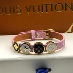 ALV LEATHER ROPE 4 MOTIFS GOLD BRACELET