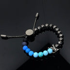 LV CHARM MONOGRAM BLACK AND BLUE BRACELET