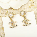 SUNFLOWER CC GOLD MUTIL DIAMONDS DROP EARRINGS