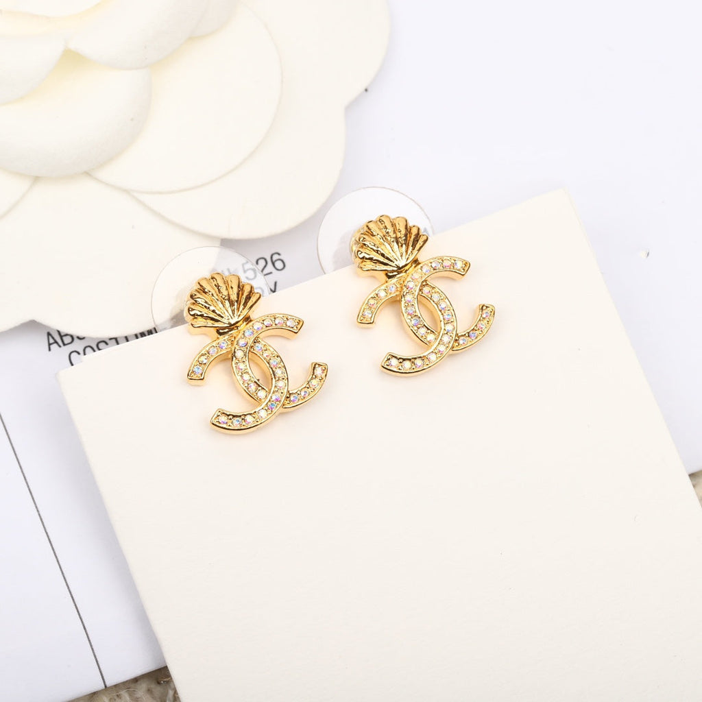 DOUBLE C GOLD DIAMONDS EARRINGS
