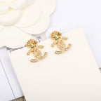 DOUBLE C GOLD DIAMONDS EARRINGS