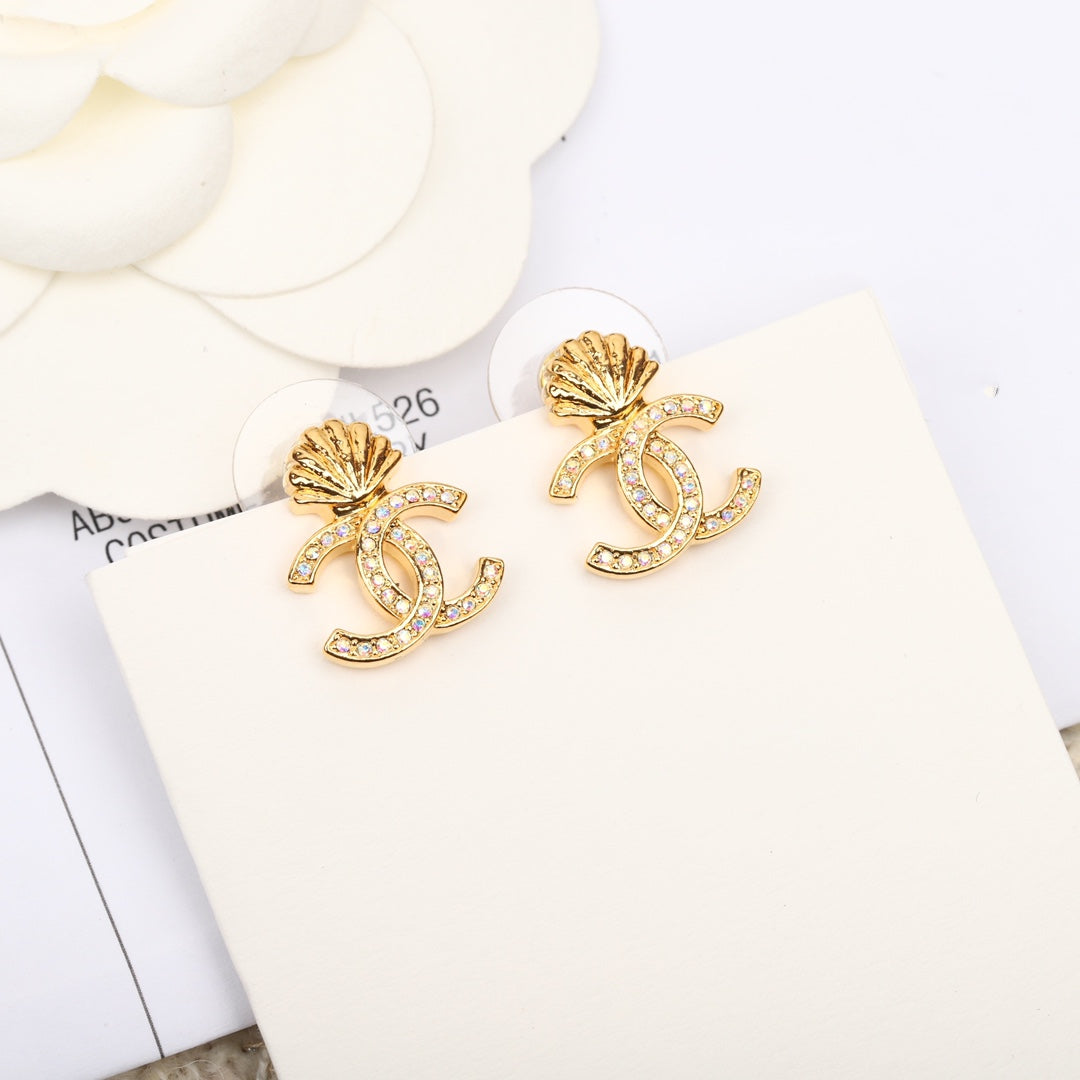 DOUBLE C GOLD DIAMONDS EARRINGS